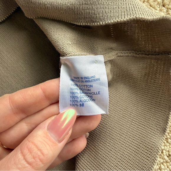 Peter Geeson Made in England Vintage Polo Shirt Size L Taupe Short Sleeve - Picture 4 of 7